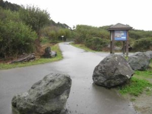 The start of the Hammond Trail at the south end of Clam Beach.
