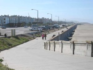 Ocean Beach Promenade is paved from Balboa St. to Lincoln Way