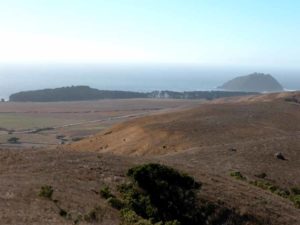 The view across Swiss Canyon to Point Sur shows the relationship of False Sur and the Point further to the north.