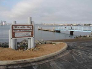 Small boat launch into San Diego Bay.